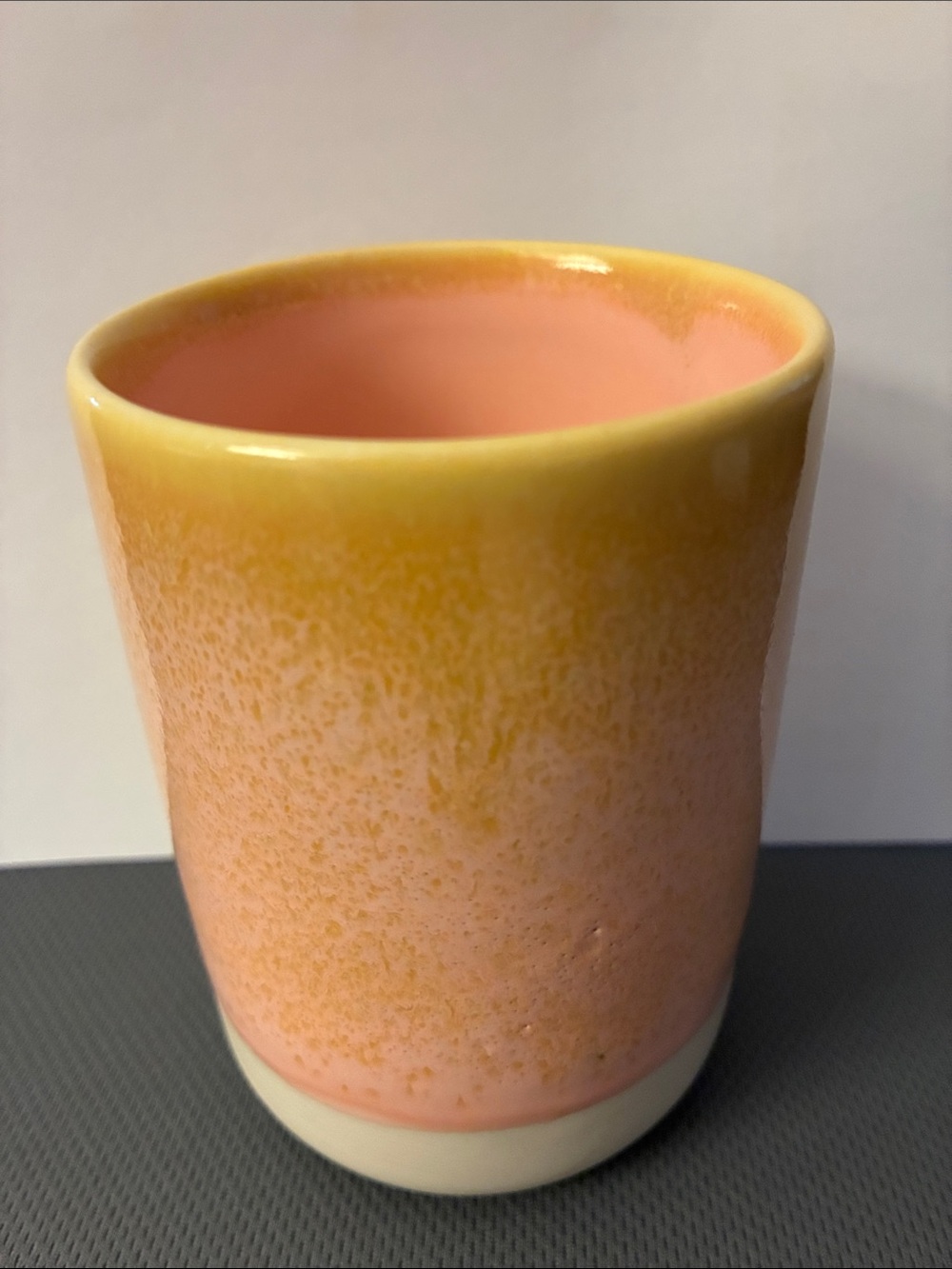 Studio Arhoj “Slurp Cup” Pink and Yellow Glaze